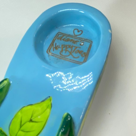 Ceramic Tea Light Candle Holder Summer Sandal Flower Bling - Picture 5 of 9